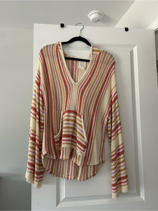 Billabong Other - Billabong Striped Knit Swim Coverup in Cream, Red, Pink, Yellow